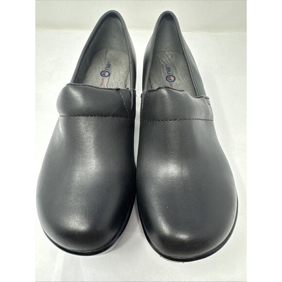 Jambu Shoes - JBU Womens 8.5 M Jambu Designs Cordoba Black Leather Slip-On Clogs Work Shoes